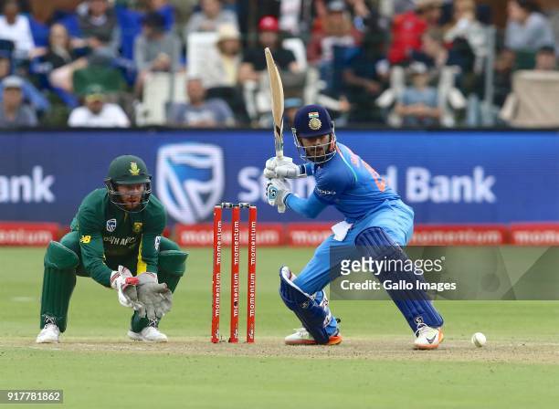 Heinrich Klaasen or South Africa and Shreyas Iyer of India during the 5th Momentum ODI match between South Africa and India at St Georges Park on...