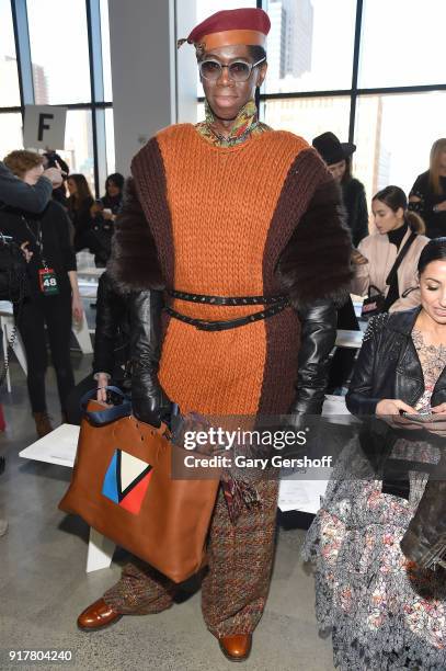 Alexander attends the Badgley Mischka fashion show during New York Fashion Week at Gallery I at Spring Studios on February 13, 2018 in New York City.