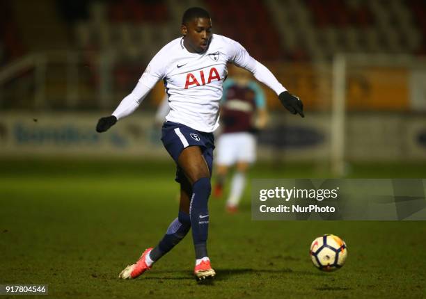 Shilow Tracey of Tottenham Hotspur U23s during Premier League 2 Division 1 match between West Ham United Under 23s and Tottenham Hotspur Under 23s at...