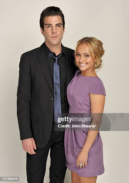 Actor Zachary Quinto and actress Hayden Panettiere pose for a portrait at Hollywood Life's 6th Annual Hollywood Style Awards held at the Armand...