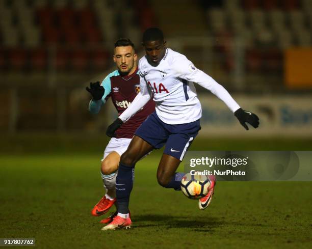 Shilow Tracey of Tottenham Hotspur U23s during Premier League 2 Division 1 match between West Ham United Under 23s and Tottenham Hotspur Under 23s at...