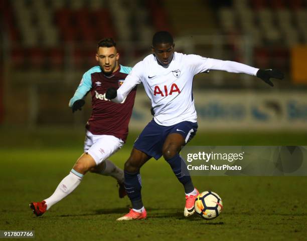 Shilow Tracey of Tottenham Hotspur U23s during Premier League 2 Division 1 match between West Ham United Under 23s and Tottenham Hotspur Under 23s at...