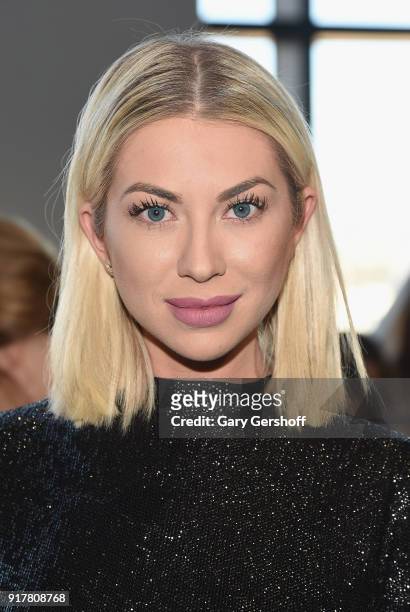 Personality and actress Stassi Schroeder attends the Badgley Mischka fashion show during New York Fashion Week at Gallery I at Spring Studios on...