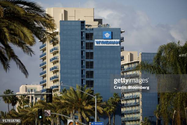 Signage is displayed on the exterior of the Wyndham San Diego Bayside hotel in San Diego, California, U.S., on Sunday, Feb. 11, 2018. Wyndham...