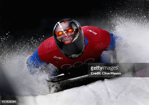 Joseph Luke Cecchini of Italy trains during the Mens Skeleton training session on day four of the PyeongChang 2018 Winter Olympic Games at Olympic...
