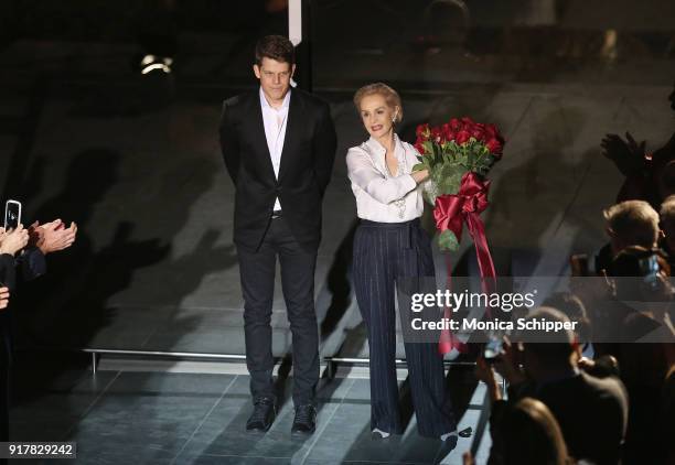 Designer Carolina Herrera on the runway with TRESemme At Carolina Herrera NYFW AW18 on February 12, 2018 in New York City.