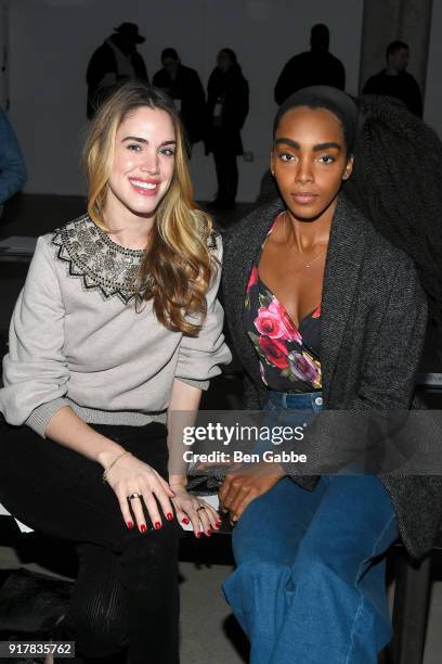 Julia Loomis and writer Cipriana Quann attend the Sally LaPointe fashion show during New York Fashion Week on February 13, 2018 in New York City.