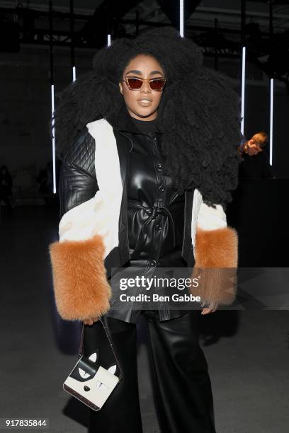 Writer TK Quann attends the Sally LaPointe fashion show during New York Fashion Week on February 13, 2018 in New York City.