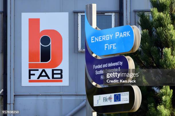 Company logo on a building at the BiFab Methil yard in Fife where many of the workforce were to be issued with redundancy notices today, on February...