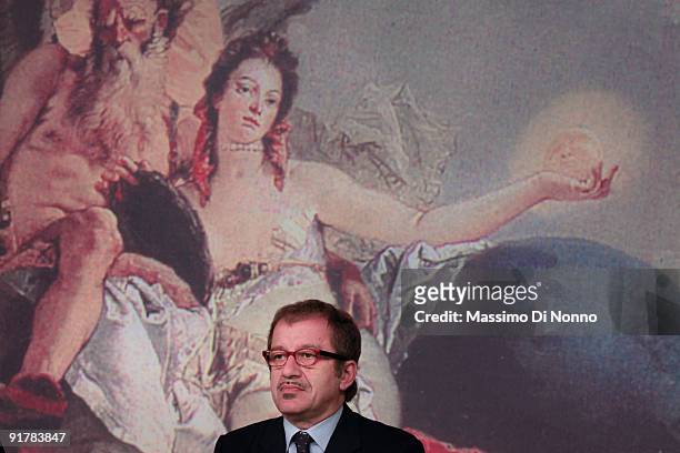 Italian Interior Minister Roberto Maroni attends at the Holds Press Conference on October 9, 2009 in Roma, Italy. Italian Prime Minister Silvio...
