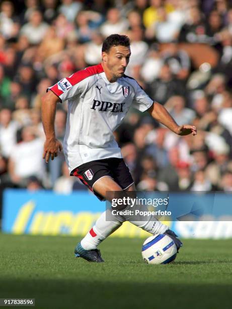 Steed Malbranque of Fulham in action during the Barclays Premiership match between Fulham and Manchester United at Craven Cottage in London on...