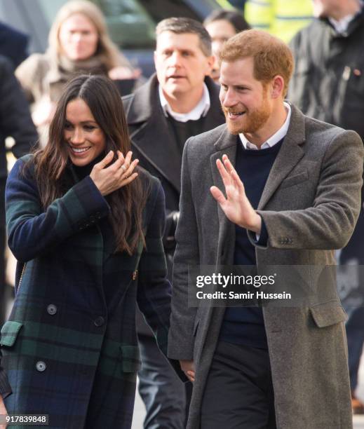 Prince Harry and Meghan Markle visit Social Bite, a cafe that donates all profits to social causes, during a visit to Scotland on February 13, 2018...