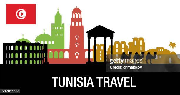 tunisia symbols - tunisia mosque stock illustrations