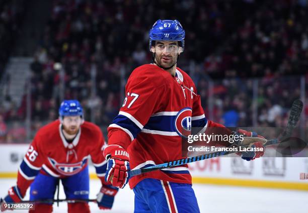 Max Pacioretty of the Montreal Canadiens during the NHL game against the Anaheim Ducks in the NHL game at the Bell Centre on February 3, 2018 in...