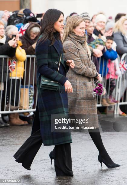 Meghan Markle visits Edinburgh Castle during a visit to Scotland on February 13, 2018 in Edinburgh, Scotland