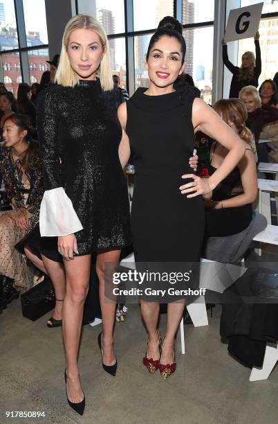 Actors Stassi Schroeder and Lela Loren attend the Badgley Mischka fashion show during New York Fashion Week at Gallery I at Spring Studios on...