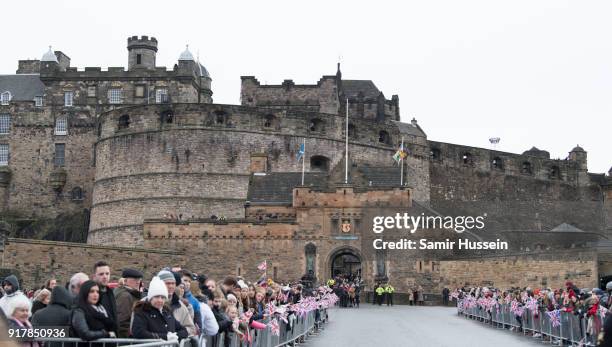 General view as Meghan Markle and Prince Harry visit Edinburgh Castle during a visit to Scotland on February 13, 2018 in Edinburgh, Scotland