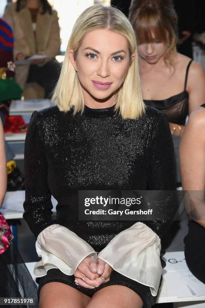 Personality and actress Stassi Schroeder attends the Badgley Mischka fashion show during New York Fashion Week at Gallery I at Spring Studios on...