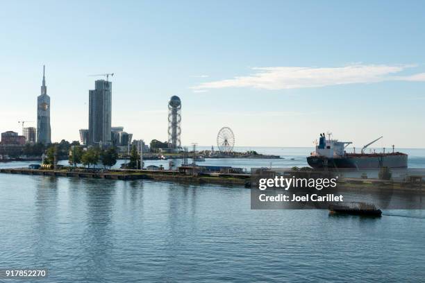 port and skyline of batumi, georgia - ajaria stock pictures, royalty-free photos & images