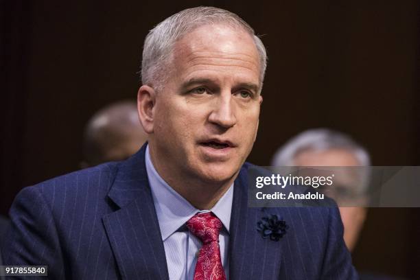 National Geospatial Intelligence Agency Director Robert Cardillo testifies during a Senate Intelligence Committee hearing on the threats the U.S. Is...