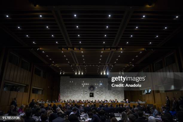 The Senate Intelligence Committee holds a hearing on the threats the U.S. Is facing worldwide at the U.S. Capitol in Washington, USA on February 13,...