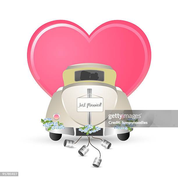 just married car - just married sign stock illustrations