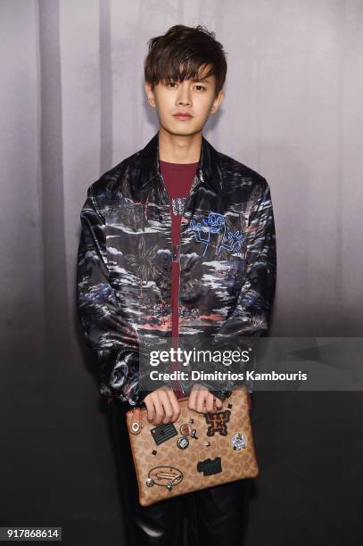 Allen Ren JiaLun attends the Coach Fall 2018 Runway Show at Basketball City on February 13, 2018 in New York City.