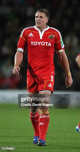 Jean de Villiers of Munster looks on during the Heineken Cup match between Northampton Saints and Munster at Franklin's Gardens on October 10, 2009...