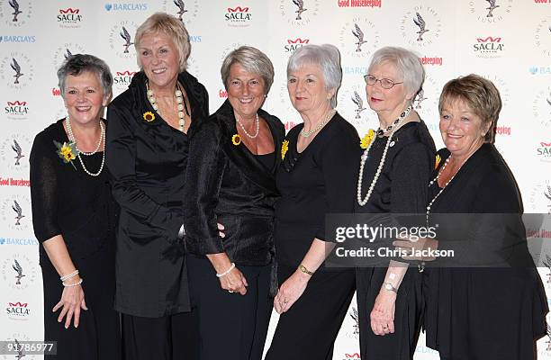 The original "Calendar Girls" of Rylstone WI : Christine Clancy, Tricia Stewart, Angela Baker, Lynda Logan, Beryl Bamforth, and Ros Fawcett attend...