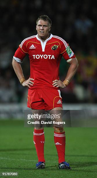 Jean de Villiers of Munster looks on during the Heineken Cup match between Northampton Saints and Munster at Franklin's Gardens on October 10, 2009...