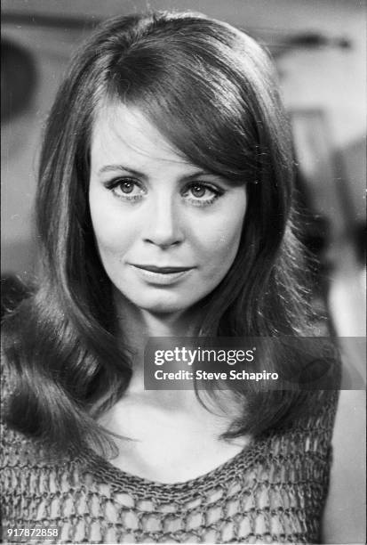 Portrait of English actress Sarah Miles on the set of the film 'Blow-Up' , London, England, 1965.