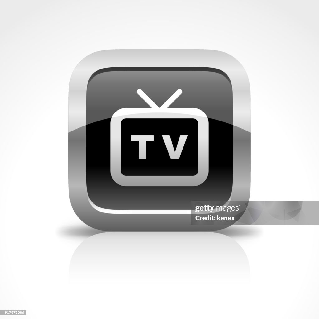 Television Glossy Button Icon