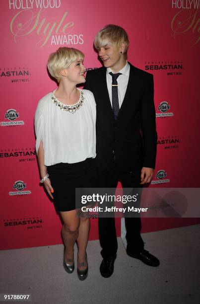 Personality Kelly Osbourne and DJ Luke Worrall arrive at the 6th Annual Hollywood Style Awards at the Armand Hammer Museum on October 11, 2009 in Los...