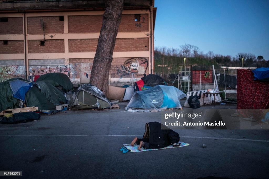Makeshift Camp For Refugees And Migrants