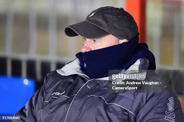 Cheltenham Town manager Gary Johnson during the pre-match warm-up prior to the Sky Bet League Two match between Lincoln City and Cheltenham Town at...