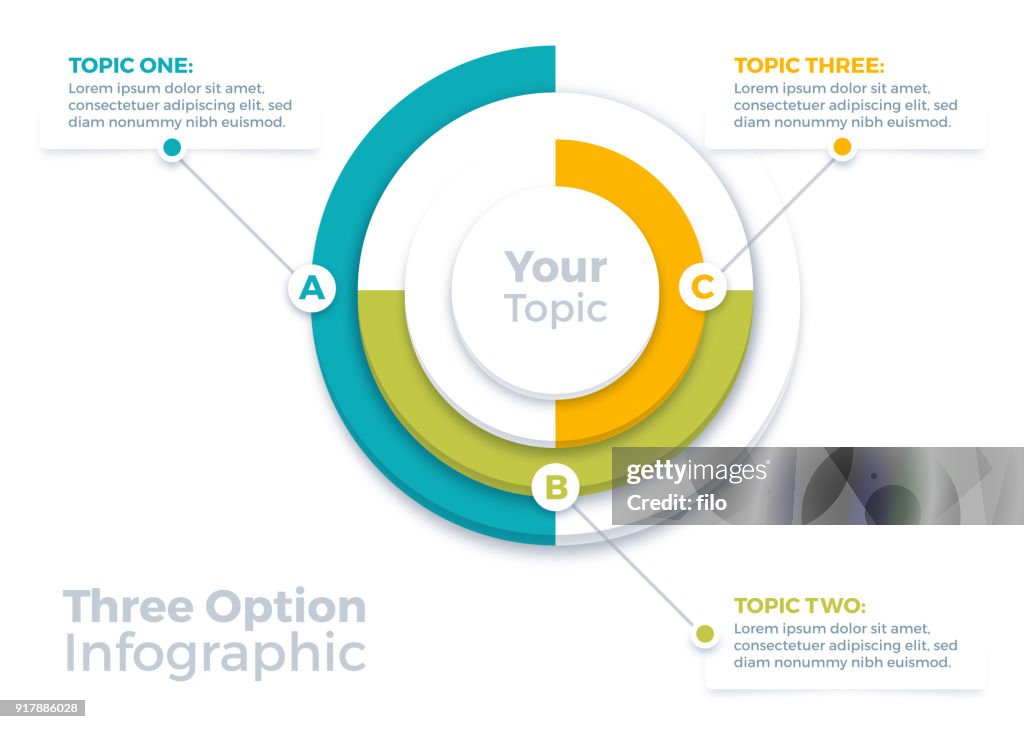 Three Options Infographic Pie Chart