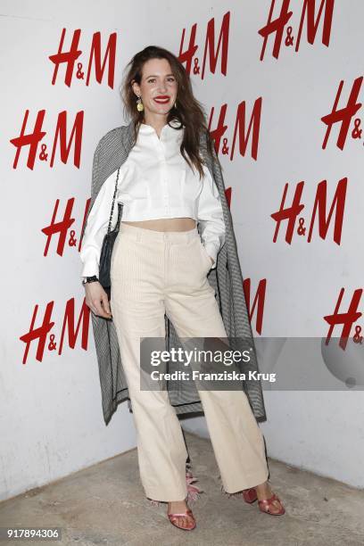 Julia Malik wearing H&M during the Inter/VIEW X H&M Party on February 13, 2018 in Berlin, Germany.