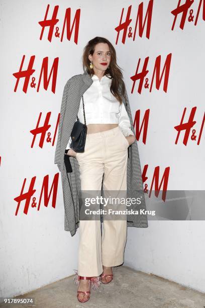 Julia Malik wearing H&M during the Inter/VIEW X H&M Party on February 13, 2018 in Berlin, Germany.