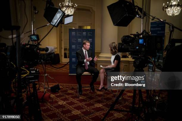 Kevin Mandia, chief executive officer of FireEye Inc., speaks during a Bloomberg Television interview at the Goldman Sachs Technology and Internet...