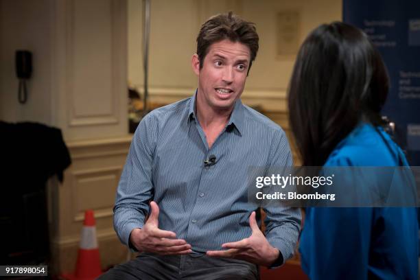 Nick Woodman, founder of extreme sports camera maker GoPro Inc., speaks during a Bloomberg Television interview at the Goldman Sachs Technology and...