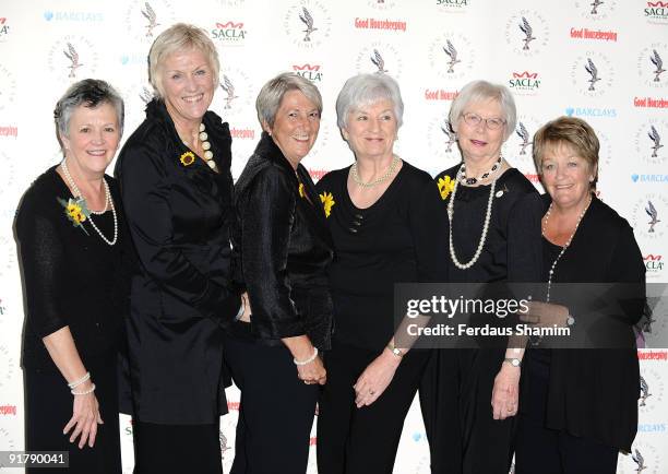 The original "Calendar Girls" of Rylstone WI : Christine Clancy, Tricia Stewart, Angela Baker, Lynda Logan, Beryl Bamforth, and Ros Fawcett attend...