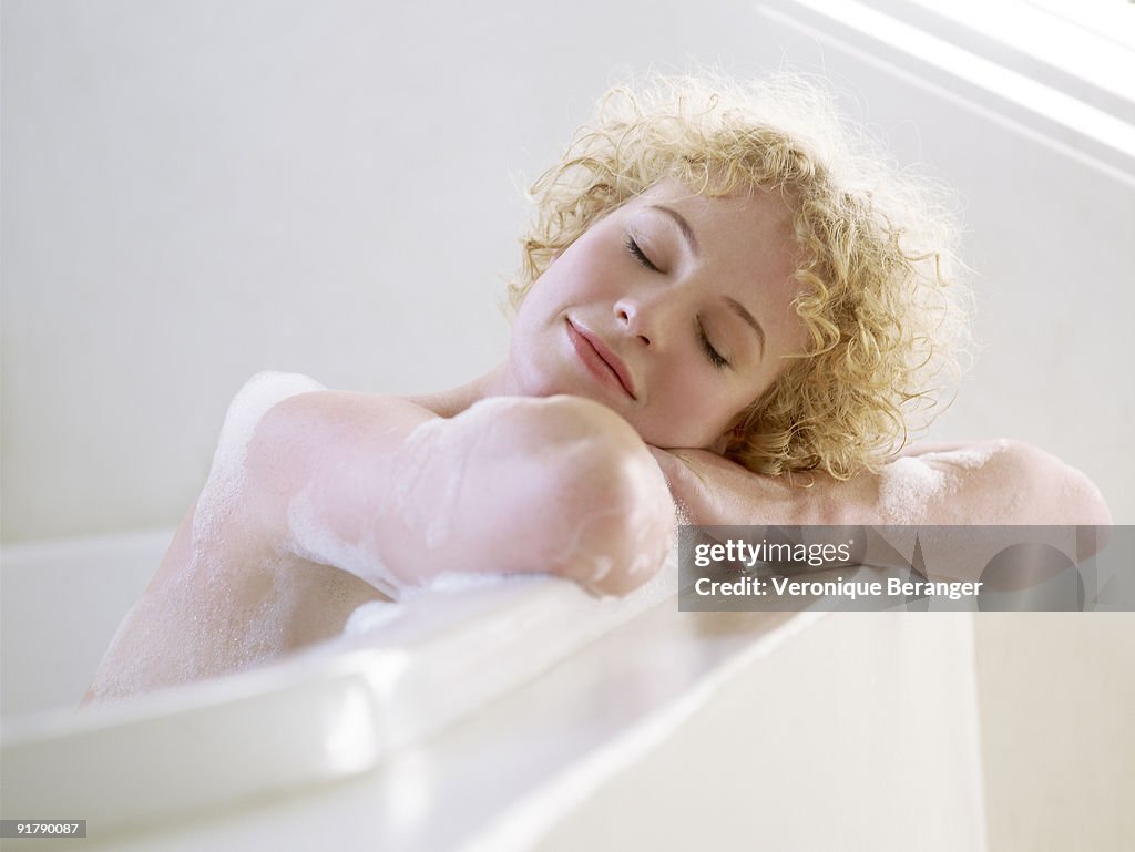 Woman having a bath