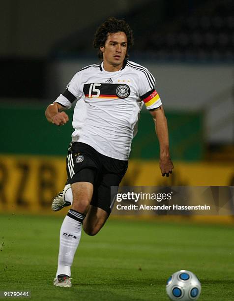 Mats Hummels of Germany runs with the ball during the international friendly match between Germany and Slovenia at the Playmobil Stadium on October...