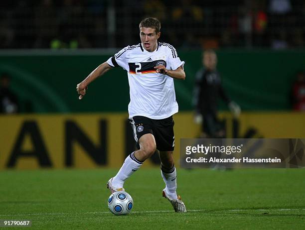 Daniel Schwaab of Germany runs with the ball during the international friendly match between Germany and Slovenia at the Playmobil Stadium on October...