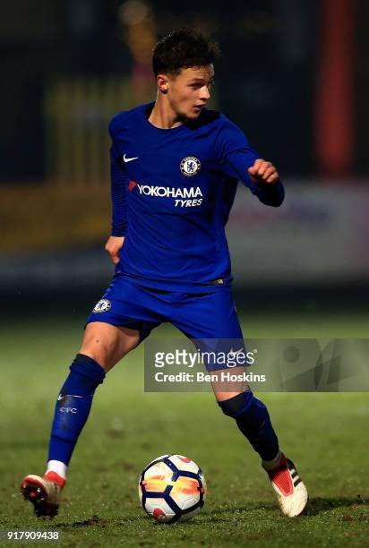 George McEachran of Chelsea in action during the FA Youth Cup match between Tottenham Hotspur and Chelsea at The Lamex Stadium on February 13, 2018...