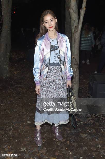 Fencer Yuko Arai attends the Coach 1941 front row during New York Fashion Week at Basketball City on February 13, 2018 in New York City.