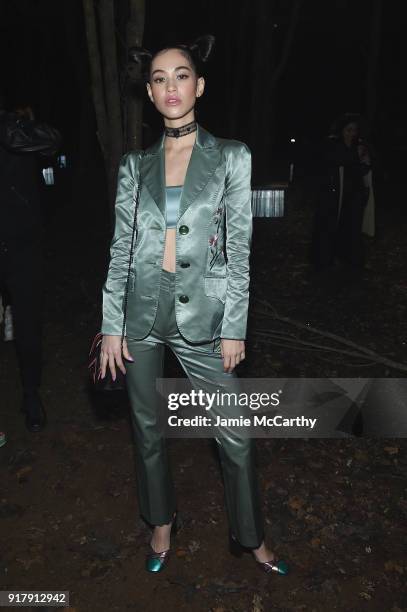 Kiko Mizuhara attends the Coach 1941 front row during New York Fashion Week at Basketball City on February 13, 2018 in New York City.