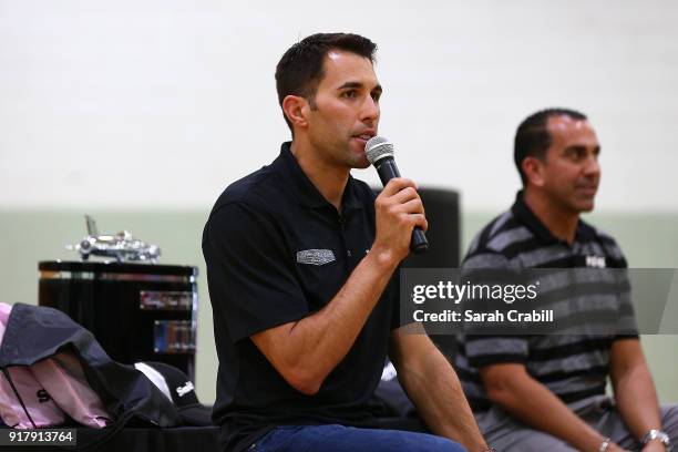 Aric Almirola, driver of the Smithfield Ford Fusion for Stewart-Haas Racing in the Monster Energy NASCAR Cup Series, and Principal Pablo Gallego...