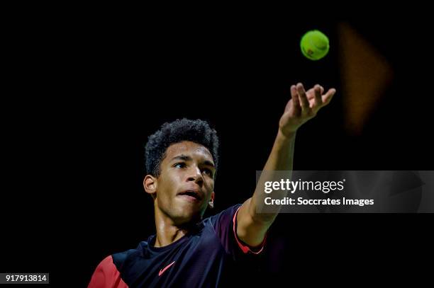 Amro WTT Felix Auger-Aliassime during the ABN Amro World Tennis Tournament at the Rotterdam Ahoy on February 13, 2018 in Rotterdam Netherlands