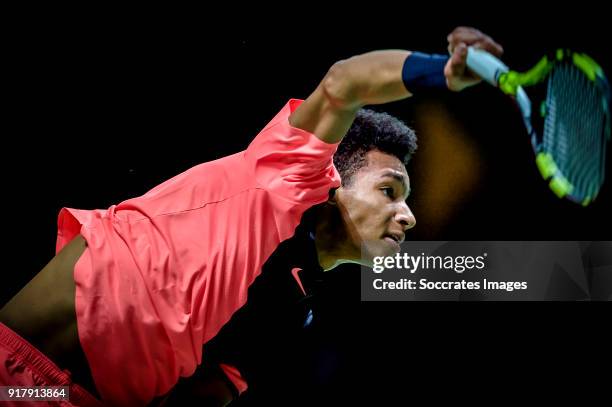 Amro WTT Felix Auger-Aliassime during the ABN Amro World Tennis Tournament at the Rotterdam Ahoy on February 13, 2018 in Rotterdam Netherlands